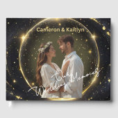 Our Wedding Memories – Elegant Black and Gold Cust ゲストブック (正面)