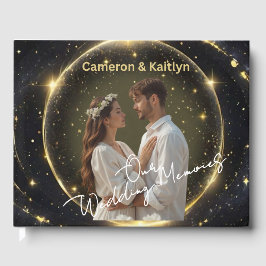Our Wedding Memories – Elegant Black and Gold Cust ゲストブック