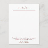 Our Wedding Time Capsule アドバイスカード (裏面)