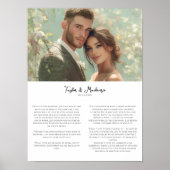 Our Wedding Vows and Photo personalized Minimalist ポスター (正面)