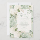 Our Wedding White Hydrangeas Vintage Wedding 招待状 (正面)
