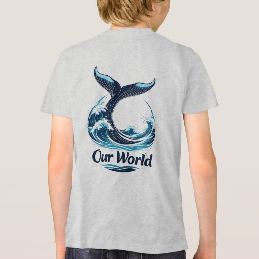 Our World Whale Tail Ocean Conservation トライブレンドＴシャツ (裏面)