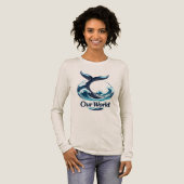 Our World Whale Tail Ocean Conservation トライブレンドTシャツ (正面全体)
