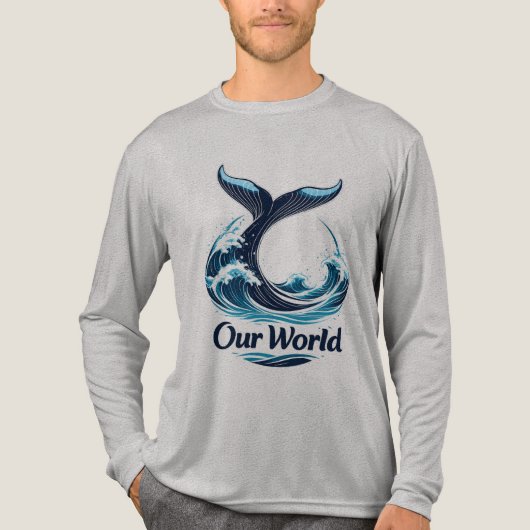 Our World Whale Tail Ocean Conservation トライブレンドＴシャツ (正面)