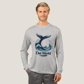 Our World Whale Tail Ocean Conservation トライブレンドＴシャツ (正面全体)