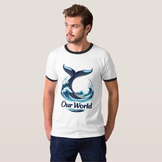 Our World Whale Tail Ocean Conservation Tシャツ (正面フル)