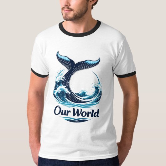 Our World Whale Tail Ocean Conservation Tシャツ (正面)