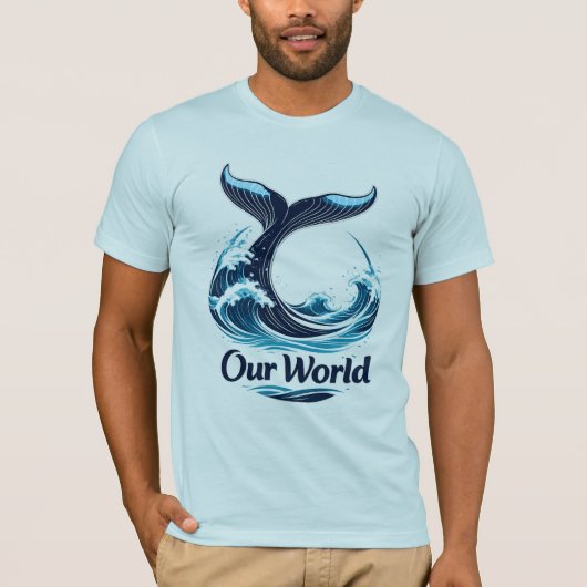 Our World Whale Tail Ocean Conservation Tシャツ (正面)