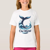 Our World Whale Tail Ocean Conservation Tシャツ (正面)