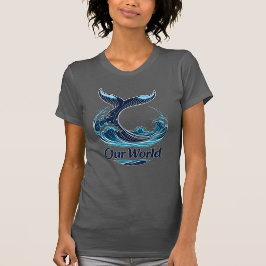Our World Whale Tail Ocean Conservation Tシャツ (正面)