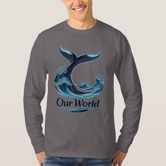Our World Whale Tail Ocean Conservation Tシャツ (正面)