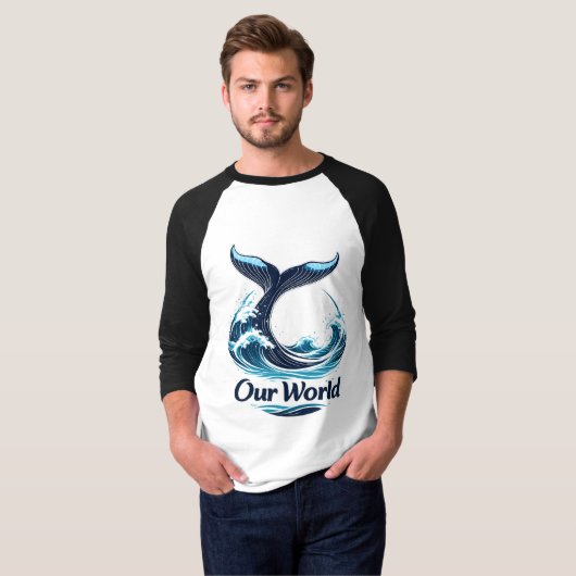 Our World Whale Tail Ocean Conservation Tシャツ (正面フル)