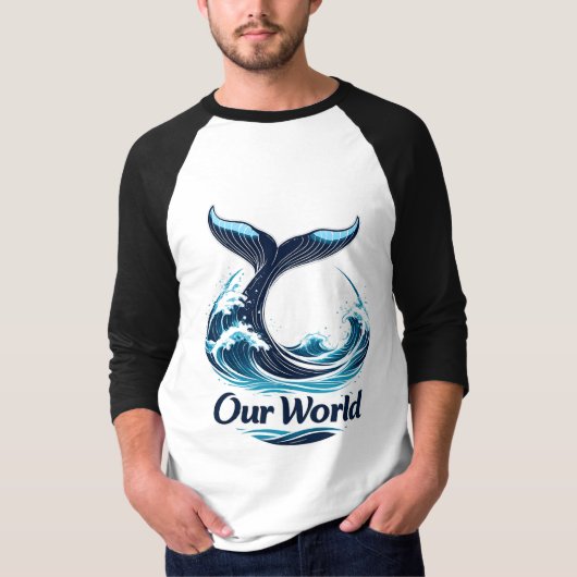 Our World Whale Tail Ocean Conservation Tシャツ (正面)