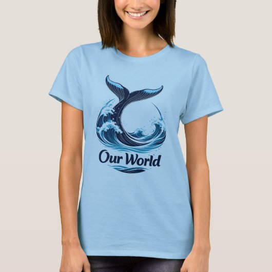 Our World Whale Tail Ocean Conservation Tシャツ (正面)