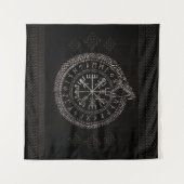 OuroborosおよびrunesとのVegvisir タペストリー (正面(横))
