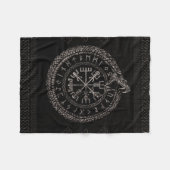 OuroborosおよびrunesとのVegvisir フリースブランケット (正面(横))
