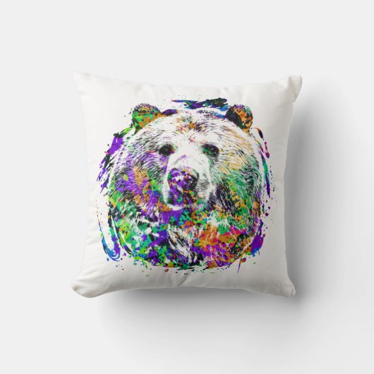 Ours Brun Animal Forêt Sauvage Jungle Nature Monde クッション (正面)