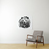 Ours Brun Animal Forêt Sauvage Jungle Nature Monde タペストリー (インサイチュ(横))