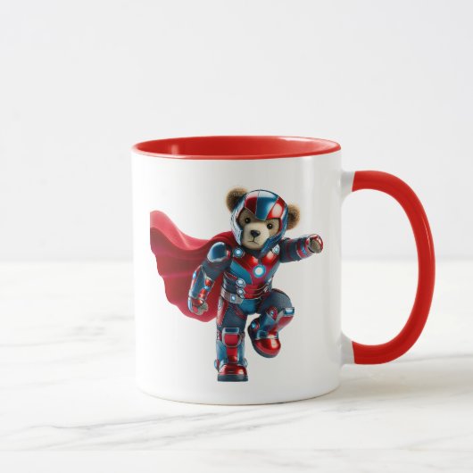 Ours courageux en armure futuriste. マグカップ (右)