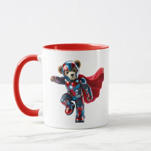 Ours courageux en armure futuriste. マグカップ (左)