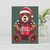 Ours de Noël avec Cadeau et Lumières 招待状 (スタンド正面)