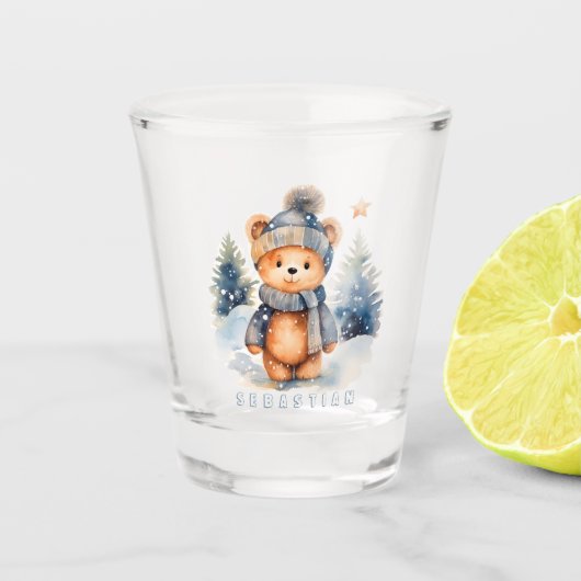 Ours en peluche dans la forêt, personnalisé ショットグラス (正面)
