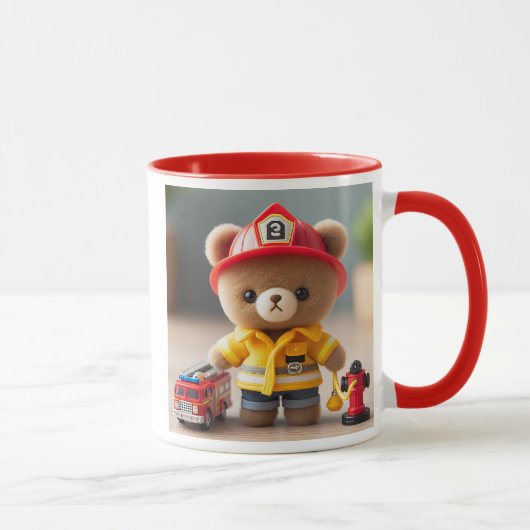 Ours en peluche pompier professionnel. マグカップ (右)