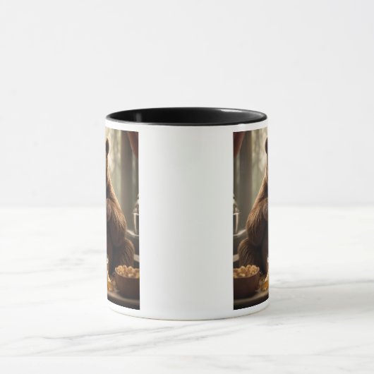 Ours gourmand dévorant un pot de confiture. マグカップ (中央)