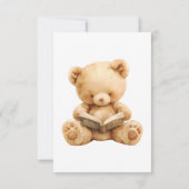 Ours teddybär beige ballong サンキューカード (裏面)