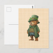 Ourson Saint Patrick - Costume irlandais vert ポストカード (正面/裏面)