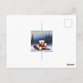 Ourson sur une luge dans la neige ポストカード (裏面)