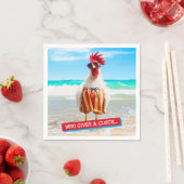 Ourster Dude Chillin'でビーチで泳ぐトランクス スタンダードカクテルナプキン (インサイチュ)