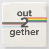 Out2gether drinks coaster ストーンコースター (正面)