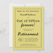 Out おもしろい of Office Forever Retirementパーティーメモ 招待状 (正面)