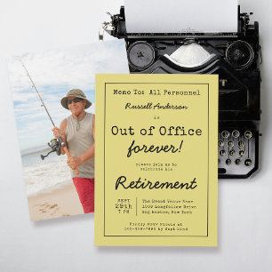 Out おもしろい of Office Forever Retirementパーティーメモ 招待状