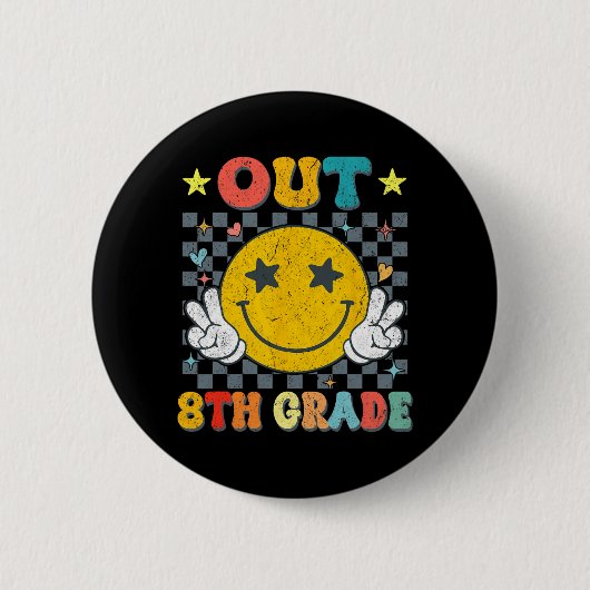 Out 8学年卒業式の最終日 缶バッジ (正面)