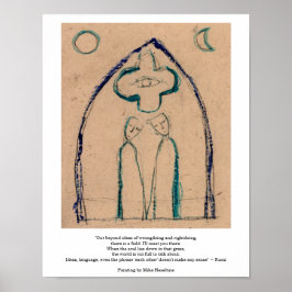 Out Beyondアイディアの詩by Rumi ポスター