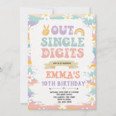 Out digits peace 独身の birthday招待状 招待状 (正面)