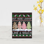 Out Here Lookin' Like A Snack Christmas Cakes Debb カード (黄色い花)