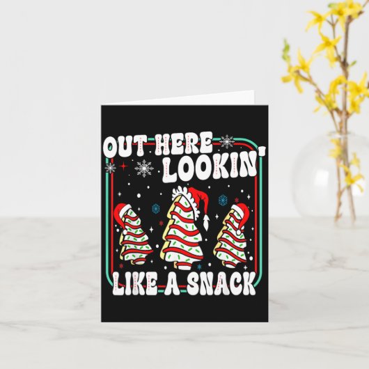 Out Here Lookin' Like A Snack Christmas Cakes Debb カード (黄色い花)