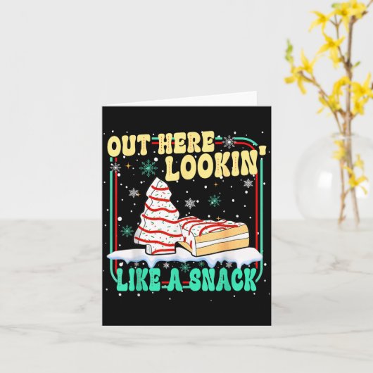 Out Here Lookin' Like A Snack Christmas Cakes Debb カード (黄色い花)