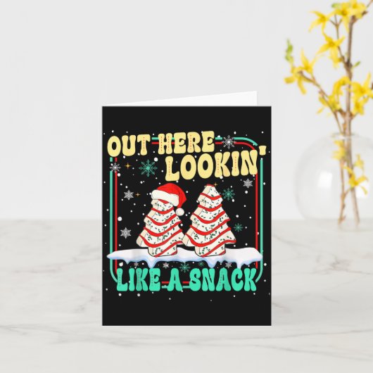 Out Here Lookin' Like A Snack Christmas Cakes Debb カード (黄色い花)