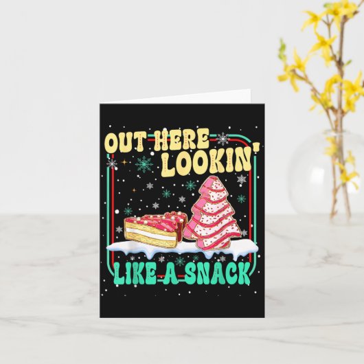 Out Here Lookin' Like A Snack Christmas Cakes Debb カード (黄色い花)