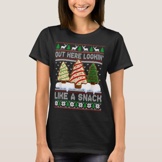 Out Here Lookin' Like A Snack Christmas Cakes Debb Tシャツ (正面)