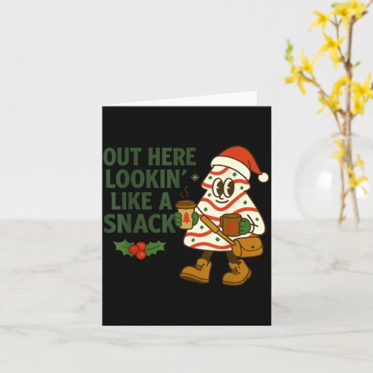 Out Here Lookin' Like A Snack Debbie Cakes Christm カード (黄色い花)