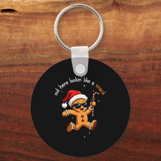 Out Here Looking Like A Snack Funny Boujee Gingerb キーホルダー (正面)