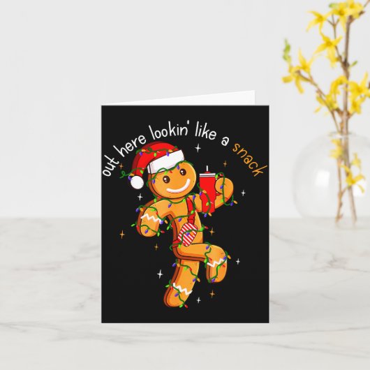 Out Here Looking Like A Snack Funny Boujee Xmas Gi カード (黄色い花)