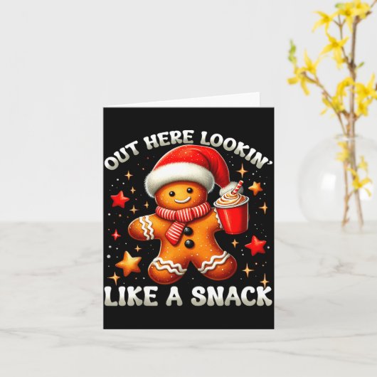 Out Here Looking Like A Snack Funny Boujee Xmas Gi カード (黄色い花)