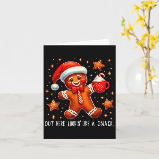 Out Here Looking Like A Snack Funny Boujee Xmas Gi カード (黄色い花)