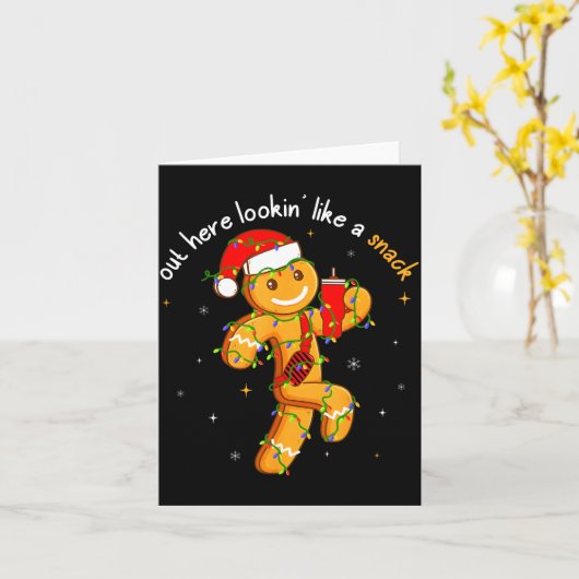 Out Here Looking Like A Snack Funny Boujee Xmas Gi カード (黄色い花)